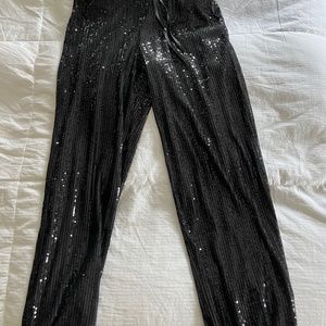 Black Sequin Joggers